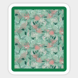 Matisse Pink and Teal Flowers Sticker